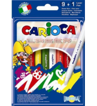 Markere Carioca Laser, varf 4 mm, 10 culori/cutie