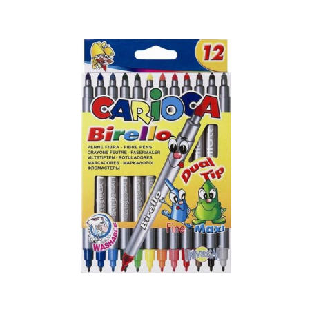 Markere Carioca Birello, varfuri 2 si 4 mm, 12 culori/cutie