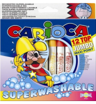 Markere Carioca Top Jumbo, varf 4 mm, 12 culori/cutie