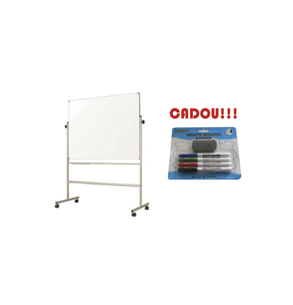 TABLA MAGNETICA SMART PE STAND MOBIL 90X120 cm + CADOU!!! (SET 4 MARKER WHITEBOARD + BURETE)