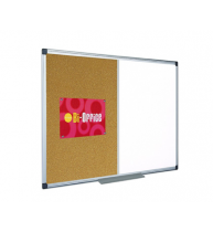 PANOU COMBO 90X120 cm, whiteboard/pluta, BI-OFFICE
