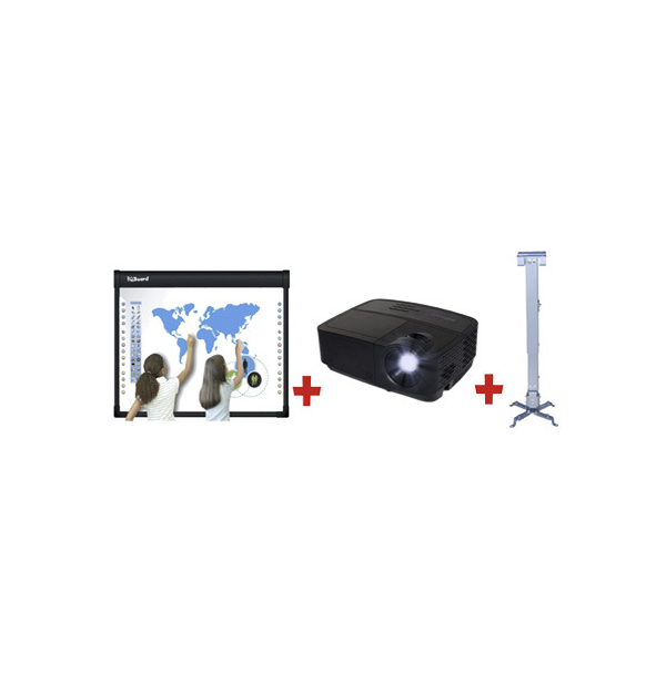 SET: TABLA INTERACTIVA IQBoard DVT100+VIDEOPROIECTOR 3D INFOCUS IN112a+SUPORT DE TAVAN PT. VIDEOPROIECTOR PRB-2