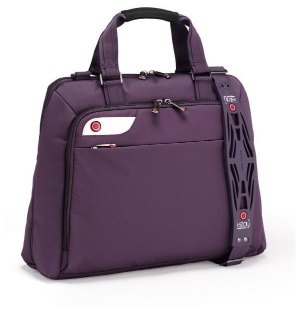 motif Exchangeable combat Geanta dama, laptop 15.6" - 16", polyester, I-stay Solo Ladies - mov