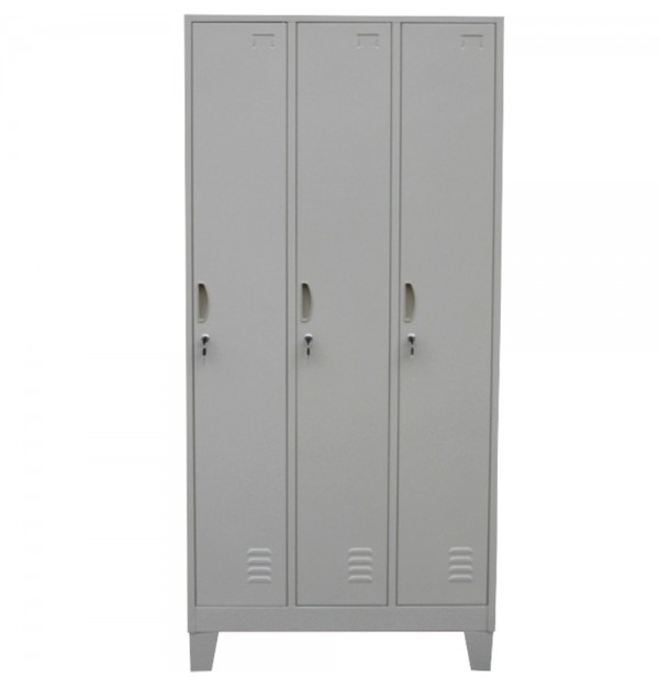 Vestiar metalic Premium cu picioare 3 usi 900x500x1920 mm (LxlxH), neasamblat, PLUS