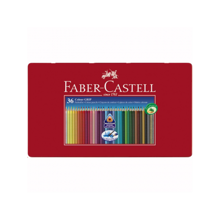 Creioane Colorate 36 culori cutie metal Grip 2001 Faber-Castell