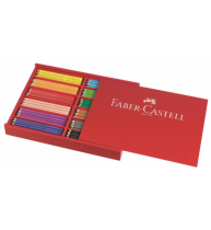 Creioane Colorate 144 buc cutie lemn Grip 2001 Faber-Castell