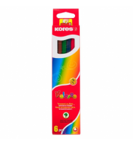 Creioane Colorate 6 Culori Triunghiulare Kores