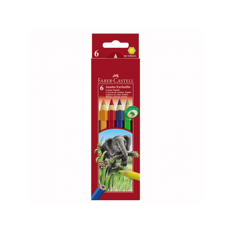 Creioane Colorate 6 culori Jumbo Faber-Castell