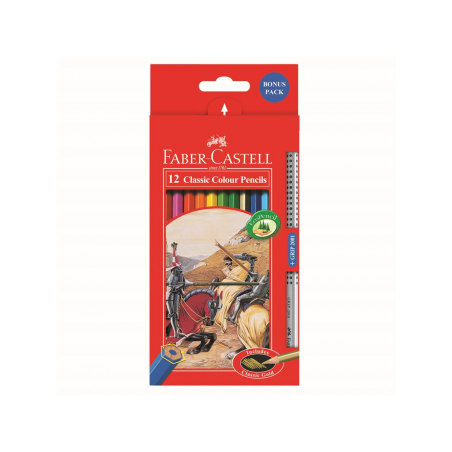 Creioane Colorate 12 culori + 1 Grip 2001 Fighting Knights Faber-Castell