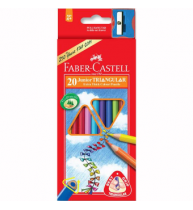 Creioane Colorate Junior Grip 30 culori + Ascutitoare Faber-Castell