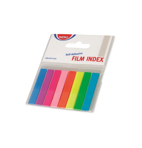 Index Adeziv Plastic 12 x 45 mm 8 culori 20 File/Culoare Noki