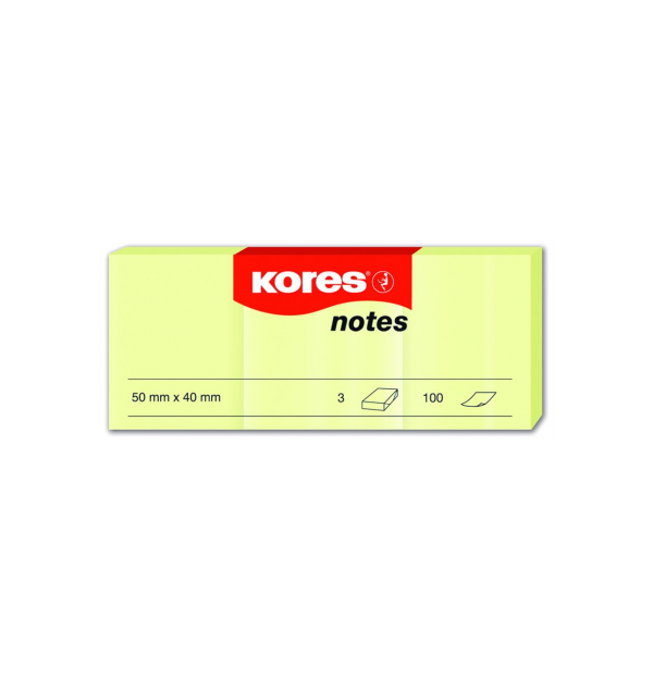 Notes Adeziv 40x50 mm Galben Pal 3x100 File Kores