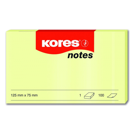 Notes Adeziv 75x125 mm Galben Pal 100 File Kores