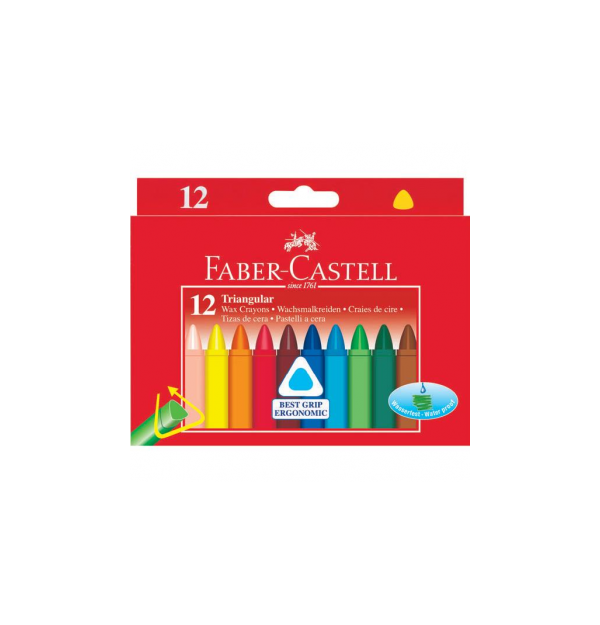 Creioane Cerate Triunghiulare 12 culori Faber-Castell