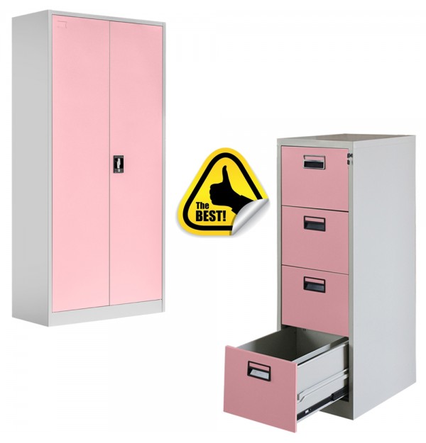 SET: FISET METALIC + CLASIFICATOR METALIC ASAMBLAT usi/sertare roz, PLUS
