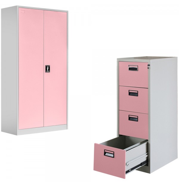SET: FISET METALIC + CLASIFICATOR METALIC ASAMBLAT usi/sertare roz, PLUS