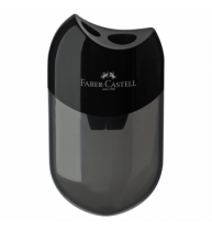 Ascutitoare Plastic Dubla Cu Container Neagra Faber-Castell