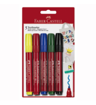 Marker Pentru Textile 5 Culori Faber-Castell