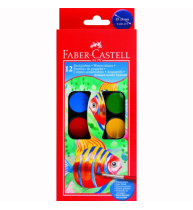 Acuarele 12 culori 24MM + Pensula Faber-Castell