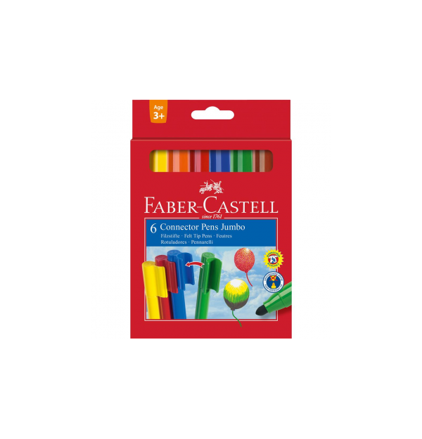 Carioca 6 culori Connector Jumbo Faber-Castell