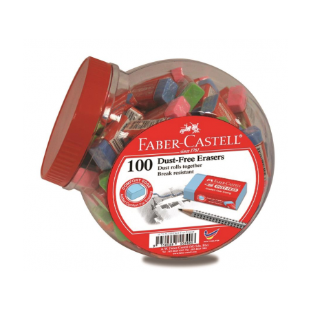 Radiera Creion Dust-Free Pastel Borcan 100 Buc Faber-Castell