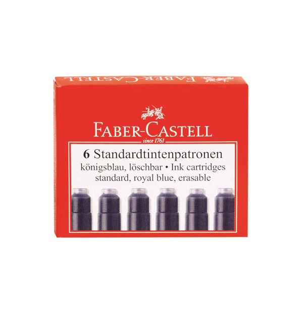 Cartuse Cerneala Mici Albastre 6 Buc/Cutie Faber-Castell