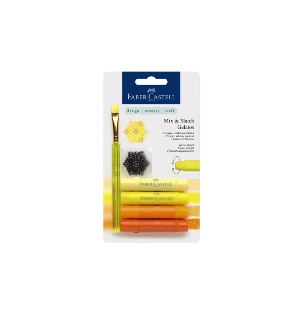 Set 4 Pasteluri Solubile Gelatos Nuante Galben Faber-Castell