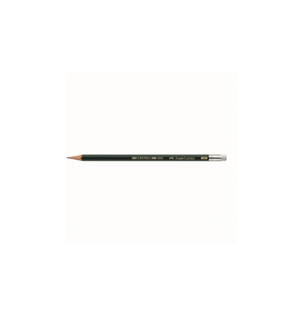 Creion Grafit HB cu guma Castell 9000 Faber-Castell