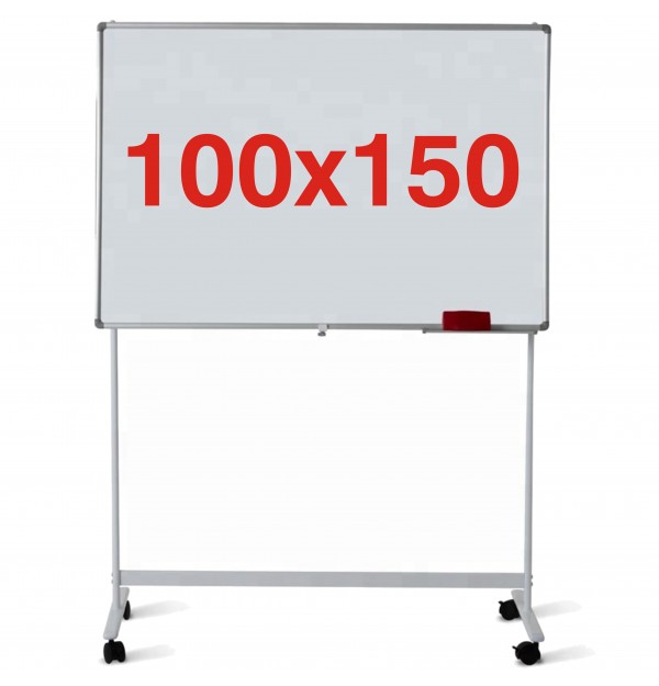 Tabla magnetica pe stand mobil 100x150 cm, 1 fata, Premium (5 ani garantie)