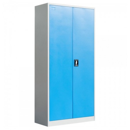 Fiset dulap metalic 4 polite+baza, 180x80x35 cm, 60 kg/polita, usi color albastre, dulap metalic neasamblat