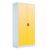 Fiset dulap metalic 4 polite+baza, 180x80x35 cm, 60 kg/polita, usi color galbene, dulap metalic neasamblat