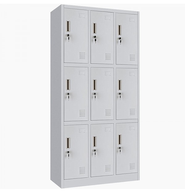 Vestiar metalic Premium pentru valori cu 9 compartimente, 900x450x1800 mm (LxlxH), Neasamblat, PLUS