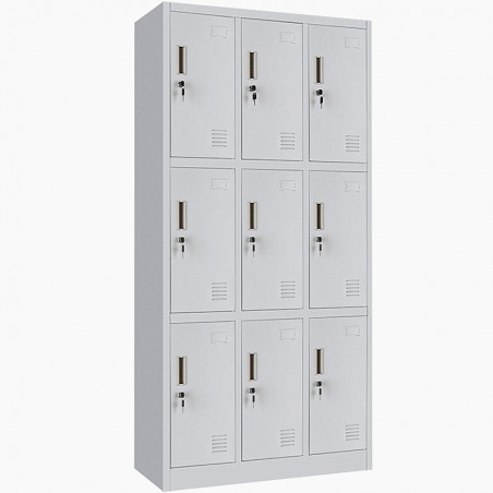 Vestiar metalic Premium pentru valori cu 9 compartimente, 900x450x1800 mm (LxlxH), Neasamblat, PLUS