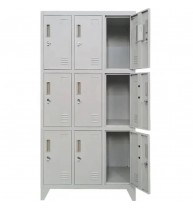 Vestiar metalic Premium Asamblat pentru valori cu 9 compartimente si picioare, 900x450x1920 mm (LxlxH), PLUS