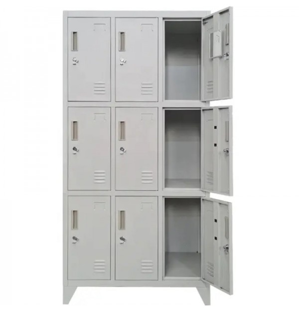 Vestiar metalic Premium Asamblat pentru valori cu 9 compartimente si picioare, 900x450x1920 mm (LxlxH), PLUS