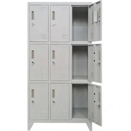 Vestiar metalic Premium Asamblat pentru valori cu 9 compartimente si picioare, 900x450x1920 mm (LxlxH), PLUS