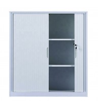 Dulap metalic Premium cu usi tambur/pliante 2 rafturi 1000x420x1200 mm (LxlxH), 50 kg/polita, Neasamblat, PLUS