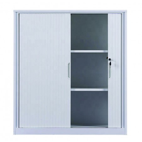 Dulap metalic Premium cu usi tambur/pliante 2 rafturi 1000x420x1200 mm (LxlxH), 50 kg/polita, Neasamblat, PLUS