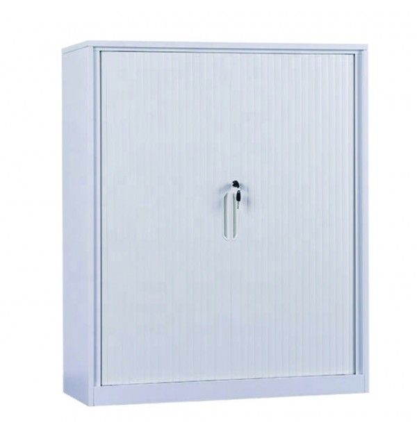 Dulap metalic Premium Asamblat cu usi tambur/pliante 2 rafturi 1000x420x1200 mm (LxlxH), 50 kg/polita, Neasamblat, PLUS