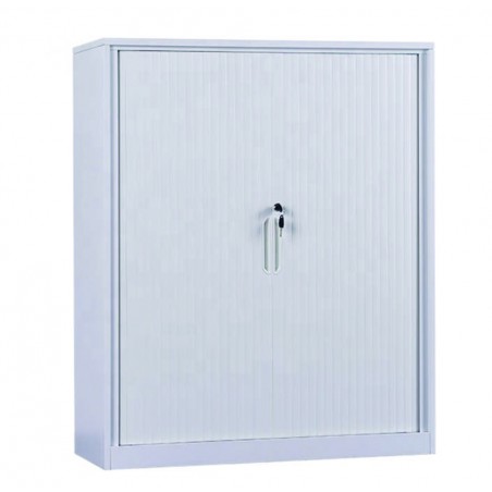 Dulap metalic Premium Asamblat cu usi tambur/pliante 2 rafturi 1000x420x1200 mm (LxlxH), 50 kg/polita, Neasamblat, PLUS