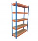 Raft metalic PROFESIONAL Premium 2000x900x400 mm (HxLxl) lacuit albastru/portocaliu 5 polite MDF, 2500 kg, 7 ani garantie, PLUS