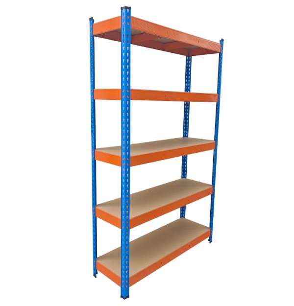 Raft metalic PROFESIONAL Premium 2000x900x400 mm (HxLxl) lacuit albastru/portocaliu 5 polite MDF, 2500 kg, 7 ani garantie, PLUS