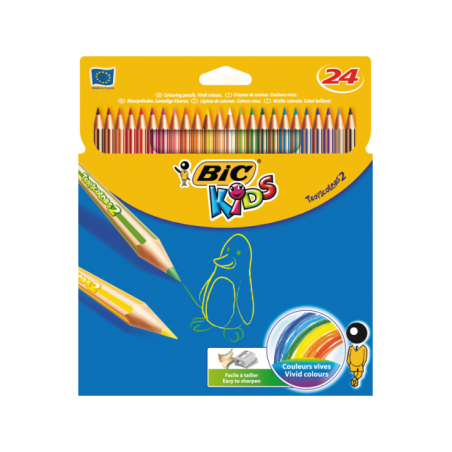 Creioane colorate Bic Tropicolors 2, 24 bucati/set